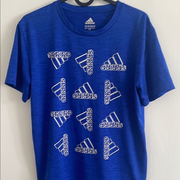 Adidas Blue boys Graphic T-Shirt - Picture 1 of 4